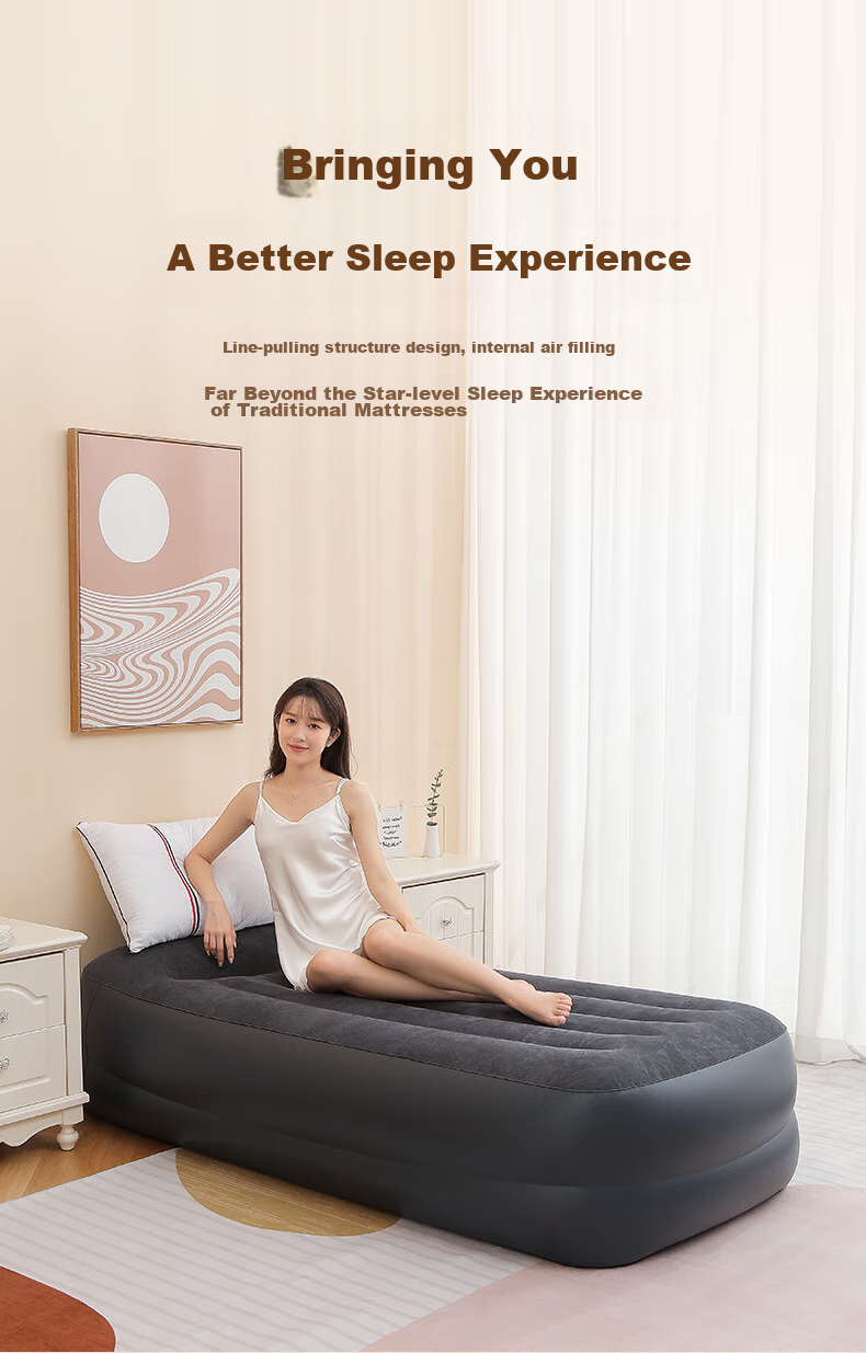 INTEX Built-In Electric Pump Inflatable Bed with Pillow, Single Automatic Air-Filling Mattress, Double-Layer Luxury Thickened And Heightened 64122 2
