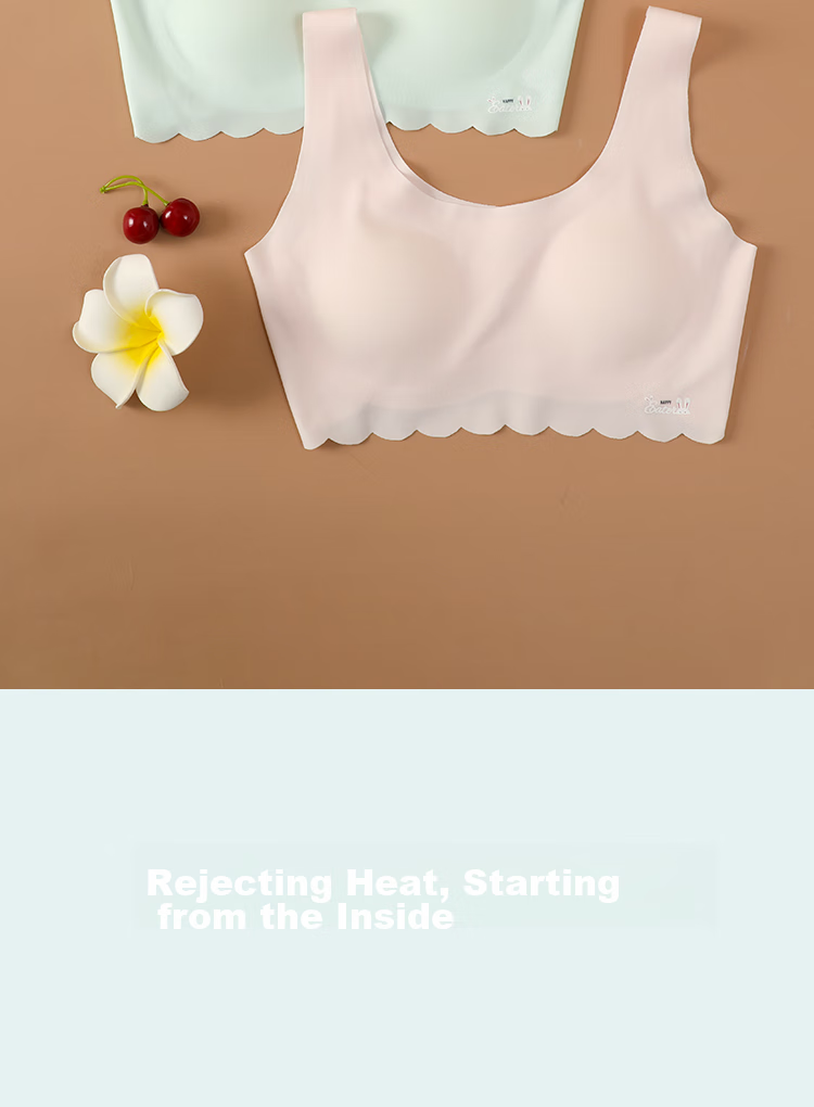 Hodo Girls' Bra Stage Two Thin Seamless Underwear for Middle School Students, Developing Bra X8040 Off-White 75A 4
