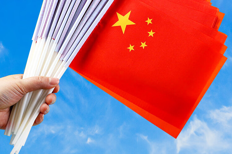 国庆装饰小小红旗手摇旗手摇中国小五星红旗国庆节布置小旗子8号20面