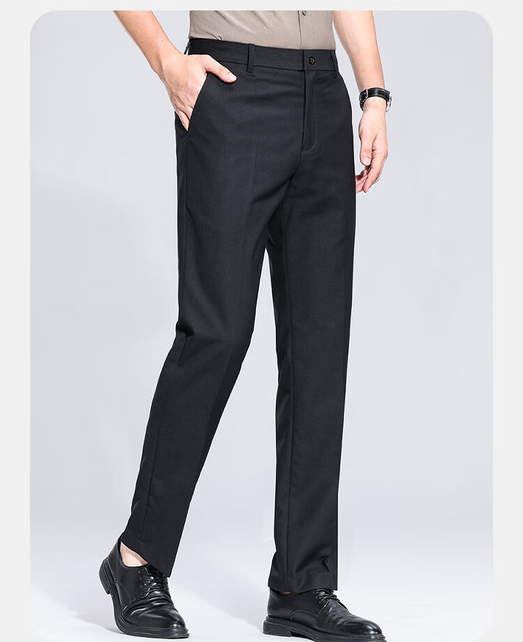 MiiOW Men's Dress Pants, Business Slim-Fit Straight-Leg Trousers, Formal Suit Long Pants, Professional Workwear Casual Pants for Me 11