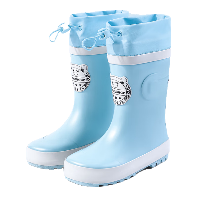 TIANTIANZAI Children's Rain Boots, Mid-Calf Waterproof Non-Slip Wear-Resistant Rubber Shoes for Boys And Girls, Student-Specific Waterproof Rain Boots