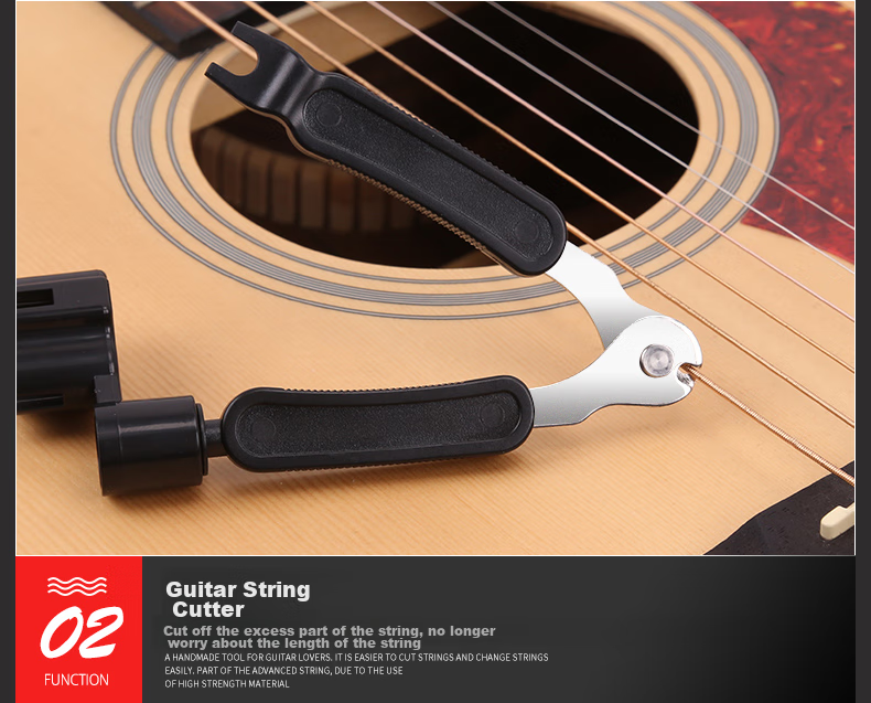 Maneryuepu Guitar String Changing Tool, String Cutter Pliers, Folk Acoustic Guitar String Changing Tool, String Puller, String Winder, Guitar Accessories 6