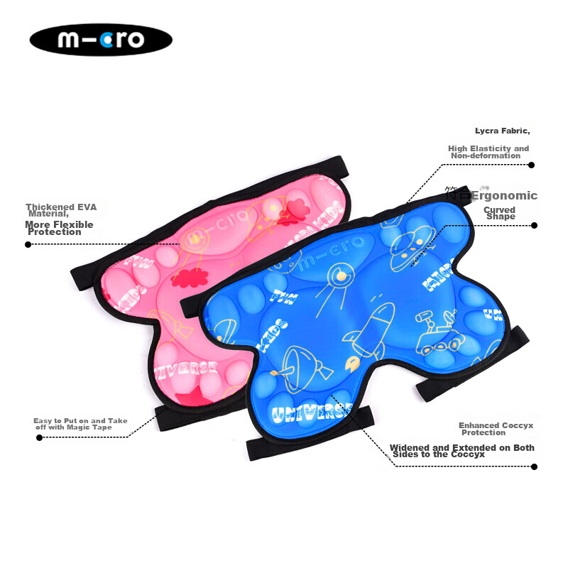 Micro Maiguo Children's Protective Padded Anti-Fall Pants for Roller Skating, Figure Skating, Skiing, And Ice Skating with Buttock Pads, Protective Bear Pattern, Pink, Size M