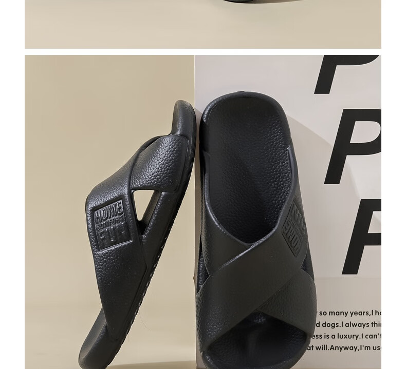 Huameijianbu Cross Mocha Slippers, Couples Bathroom Indoor Outdoor Thick Soft Sole Non-Slip Sandals HM600, Pink, Size 39-40 31