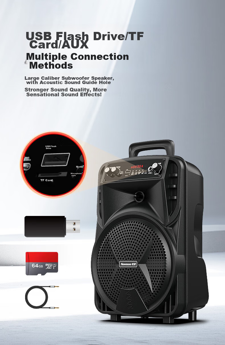 Newmine N557 Square Dance Speaker Outdoor High Power Portable Trolley Loud KTV HiFi High-Quality Bass Elderly Gift 11