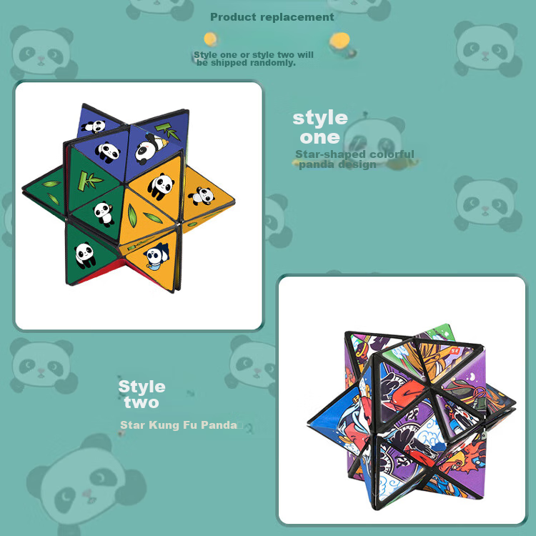 TaTanice Transforming Cube Toy Panda, 3D Geometric Rotating Puzzle, Educational Building Blocks, Birthday Gift for Boys And Girls 3