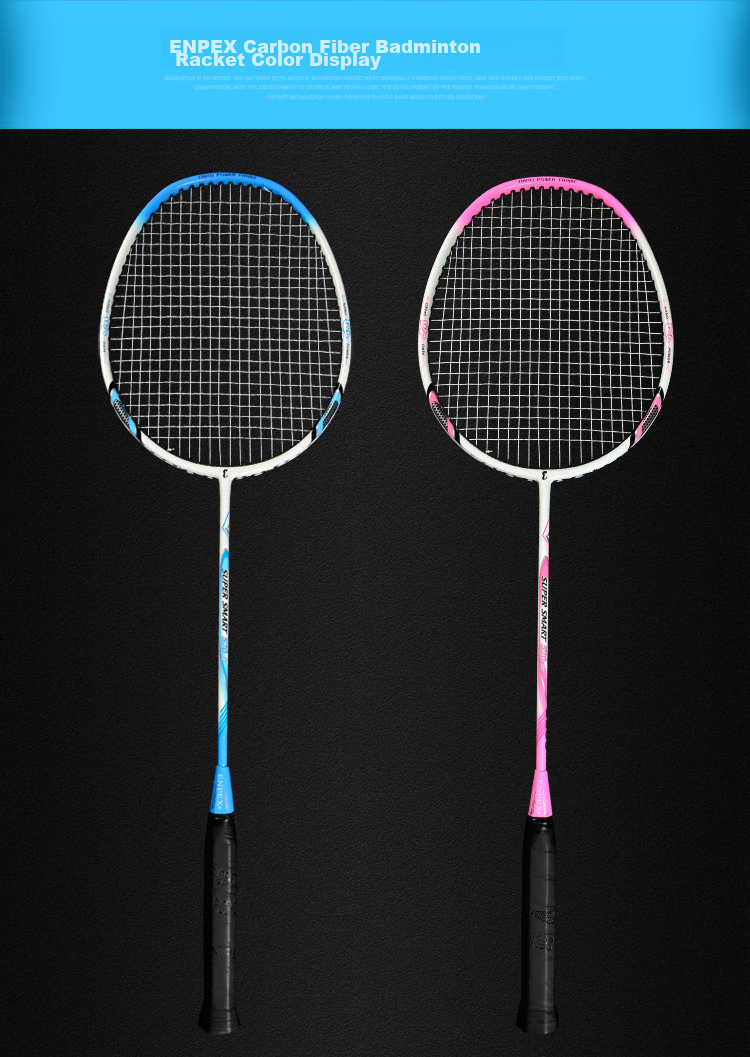 ENPEX Badminton Racket, Single Racket for Home Matches And Training, Carbon Composite Deep Sea Blue Feather Racket, Model 520B 9