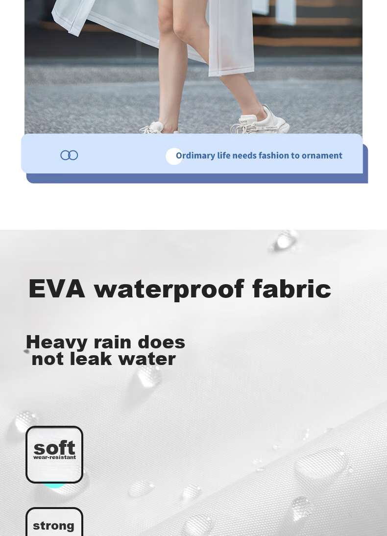 Ousen Disposable Adult Raincoat for Men And Women, Thickened Transparent Poncho for Outdoor Hiking, Cycling, Travel, Portable 2