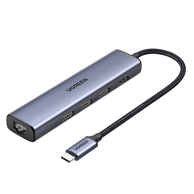 UGREEN Type-C Expansion Dock, Computer Converter, Gigabit Ethernet Port Expansion Dock, 4K 60Hz Gaming High Refresh Rate HDMI Adapter, Multi-Functional Interface for Computers, Compatible with Apple And Huawei