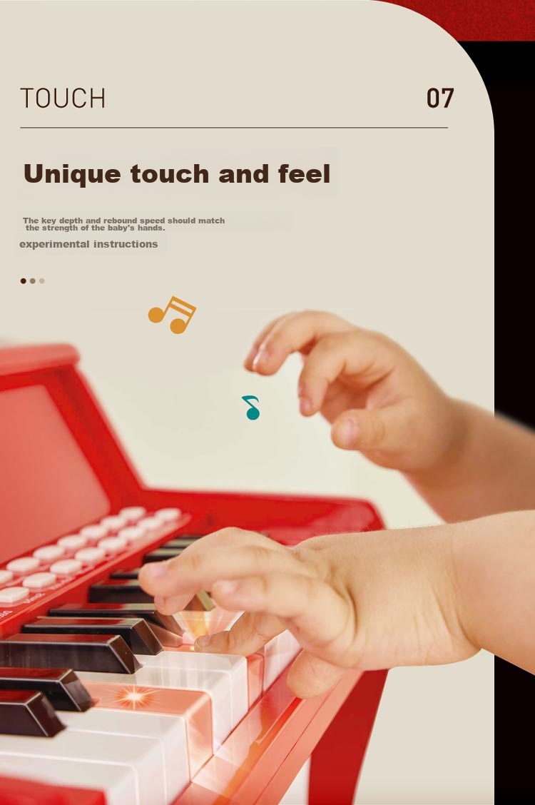 Hape (Germany), Children's Piano Toy Instrument, 25 Keys, Light-Up Teaching Piano, Red, Girl's Birthday Gift, E0630 9