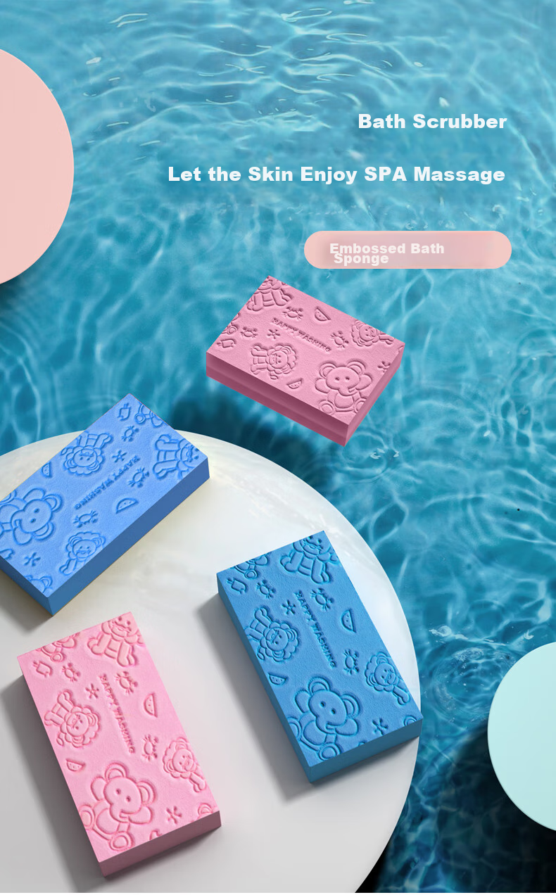 Jiebishi Bath Scrubber, Exfoliating Tool for Adults And Children, Powerful Sponge for Bathing, Mud Removal And Back Scrubbing, 3-Pack 1