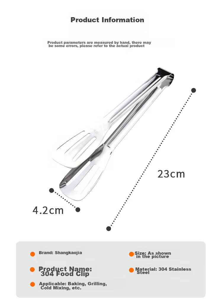 Suncojia 304 Stainless Steel Steak Tongs, Multifunctional Food Tongs, Barbecue Tongs, Kitchen Bread Food Tongs, Baking Tools 7