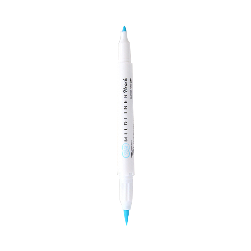 ZEBRA Dual-Head Highlighter Pen, Rainbow Color Planner Pen, Student Highlighting Marker, Brush Soft Color Series, WFT8 Blue