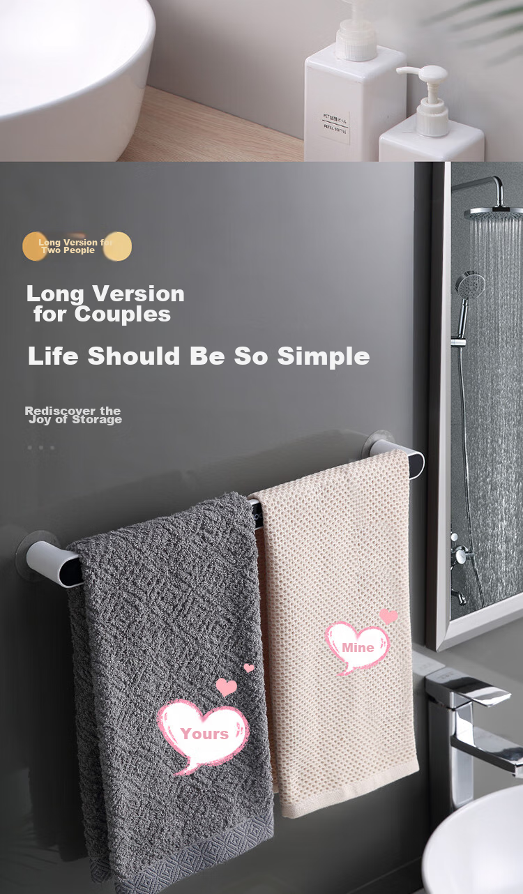 Ecoco Simple Towel Rack, No Drilling Required, Bathroom Storage Shelf, Bath Towel Holder, Towel Bar Organizer 9