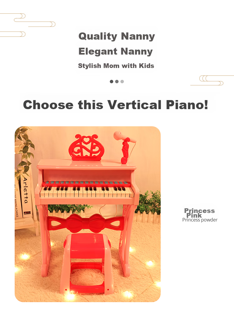 QIAO WA BAO BEI Children's Small Piano Toy, Electronic Keyboard for Girls And Toddlers, Beginner's Instrument for Ages 1-2 Birthday Gift, Mid-Autumn Festival Present 4