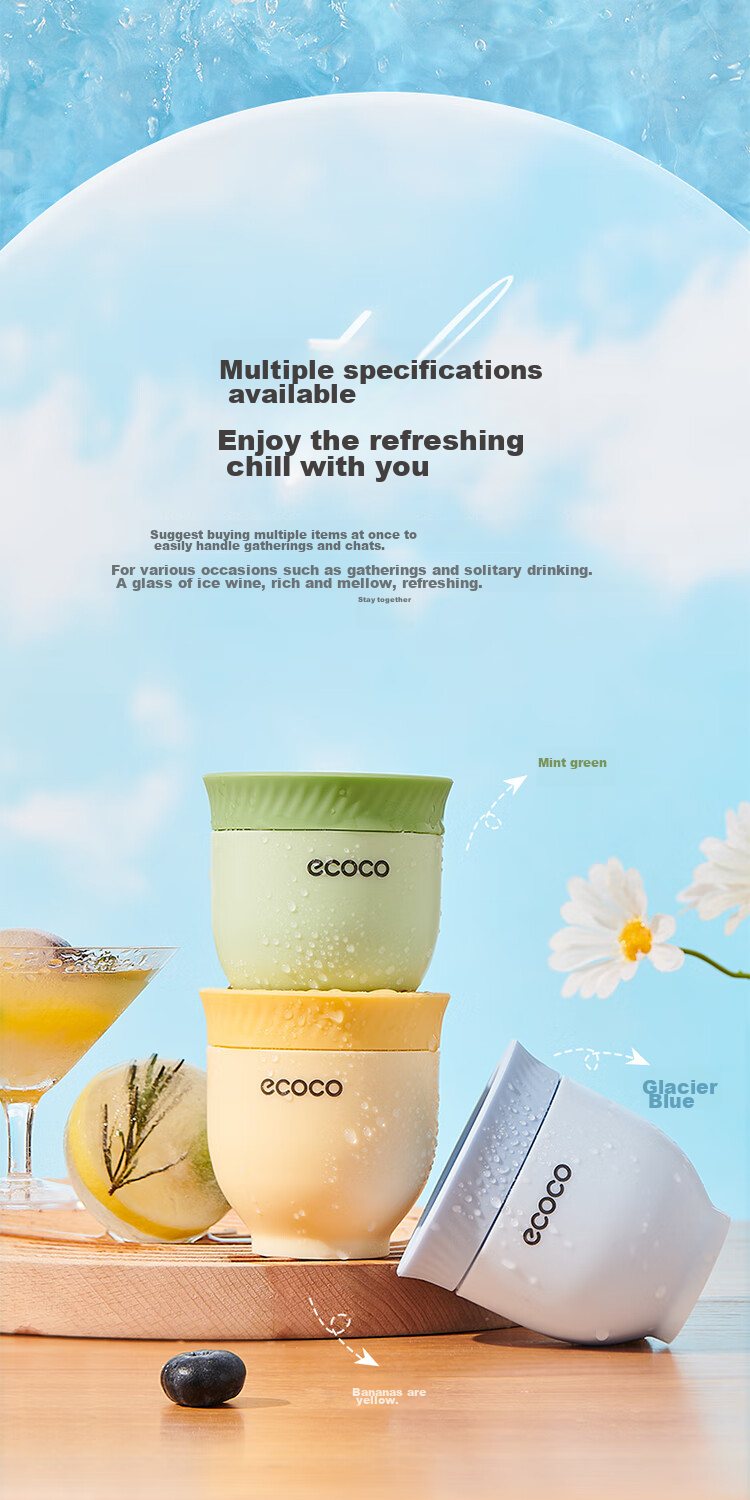 Ecoco Ice Ball Mold Whiskey Round Ice Cube Tray, Home Ice Maker, Food-Grade Silicone Large Spherical Mold E23160 12