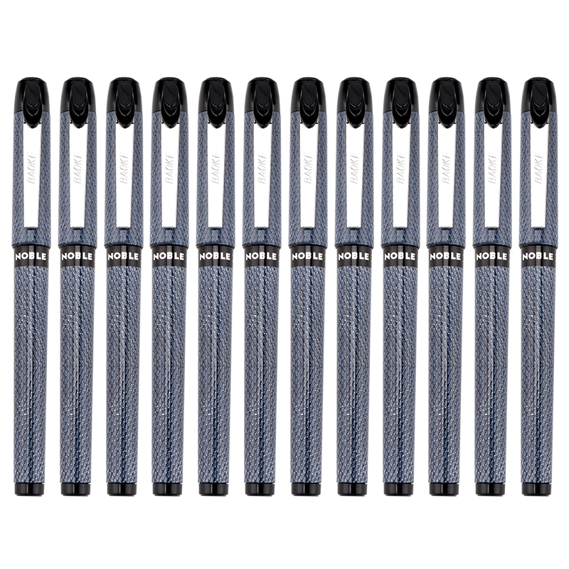 BAOKE PC2538 Black Large Capacity 0.7mm Gel Pen Signature Pen Ink Pen, 12 Pens/box