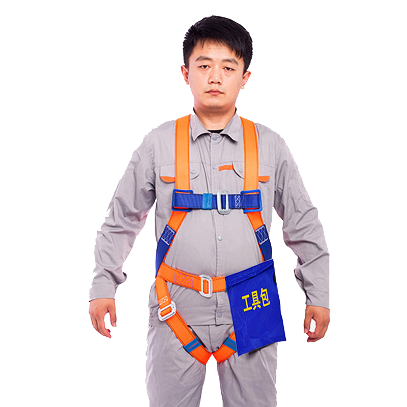 Guangjia Five-Point Safety Harness, National Standard, Safety Rope, High-Altitude Work, Full Body Safety Belt, Jingcang Express Delivery [Buffer Single Large Hook 1.8 Meters]