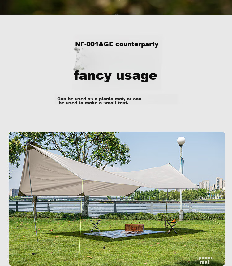 JAJALIN Moisture-Proof Mat, Waterproof Tent Pad, Outdoor Thickened Picnic Mat, Double-Sided Aluminum Film Crawling Mat, 150CM X 200CM 6