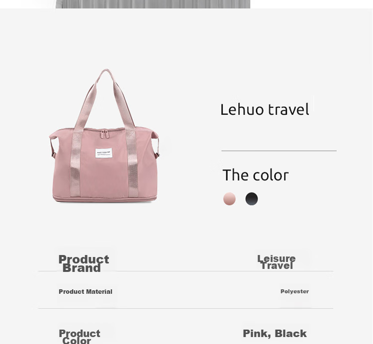 Lehuolvxing Travel Bag for Men, Handheld Large Capacity Luggage Bag, Portable with Handle, Suitable for Short Trips, Carry-On, Simple Storage Bag 15