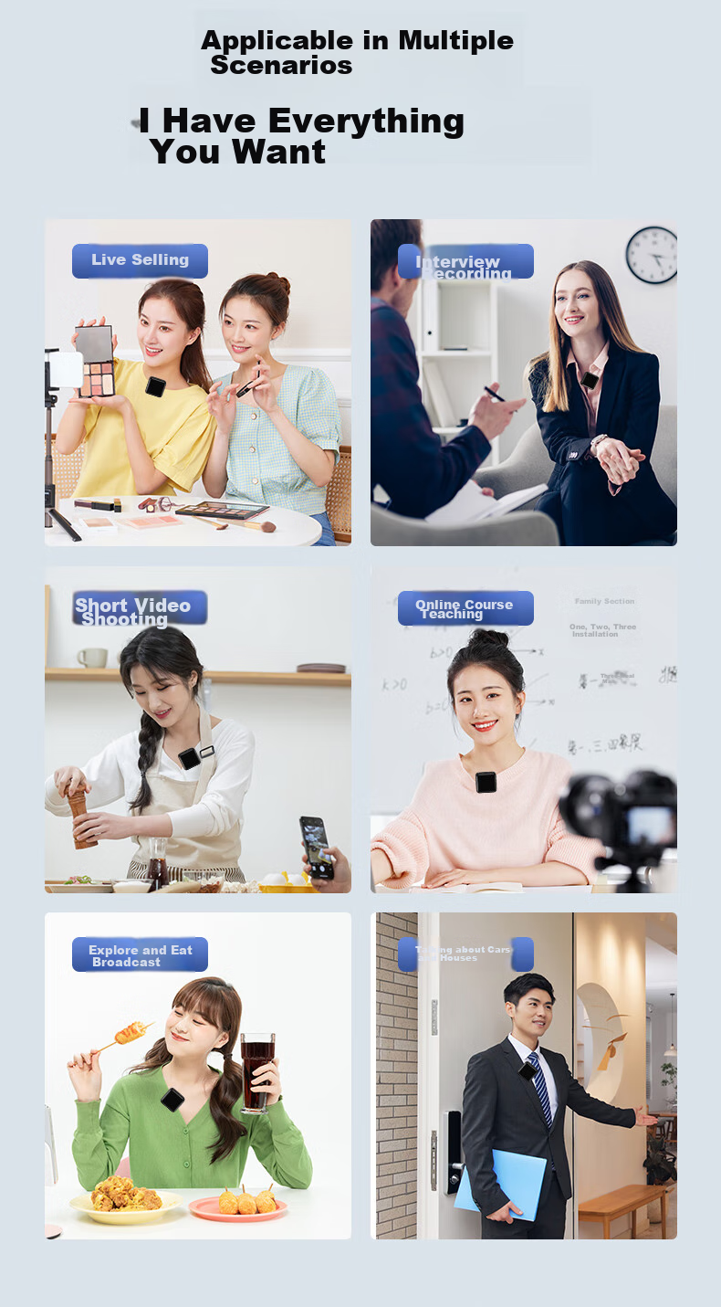 Haomuren Pro Wireless Lavalier Microphone, Small Bee Audio Receiver, Recording Device, Noise Reduction, Douyin Host Sound Card, Live Streaming Complete Set, Bluetooth Microphone, Karaoke Mobile Phone Camera, One-To 19