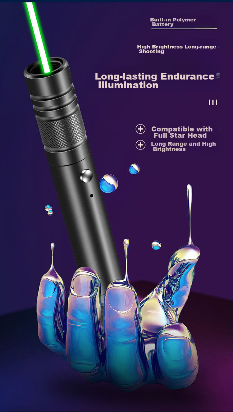 SHENYU High-Power Laser Pointer, Green Light, Long-Range, High-Brightness, Rechargeable, for Outdoor Sales, Sand Table, Teaching Pointer, Laser Pen V97 5