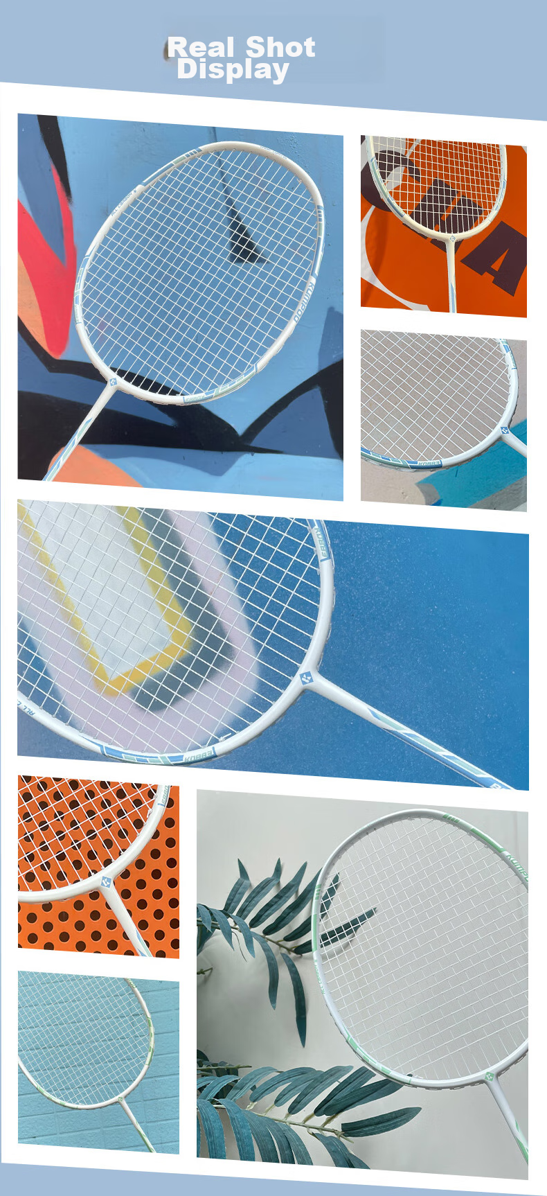 KUMPOO Badminton Racket, Full Carbon Ultra-Light, Suitable for Beginners, Training Racket, Versatile for Attack And Defense, Finished Racket, Xunfeng KD883 White And Gree 1