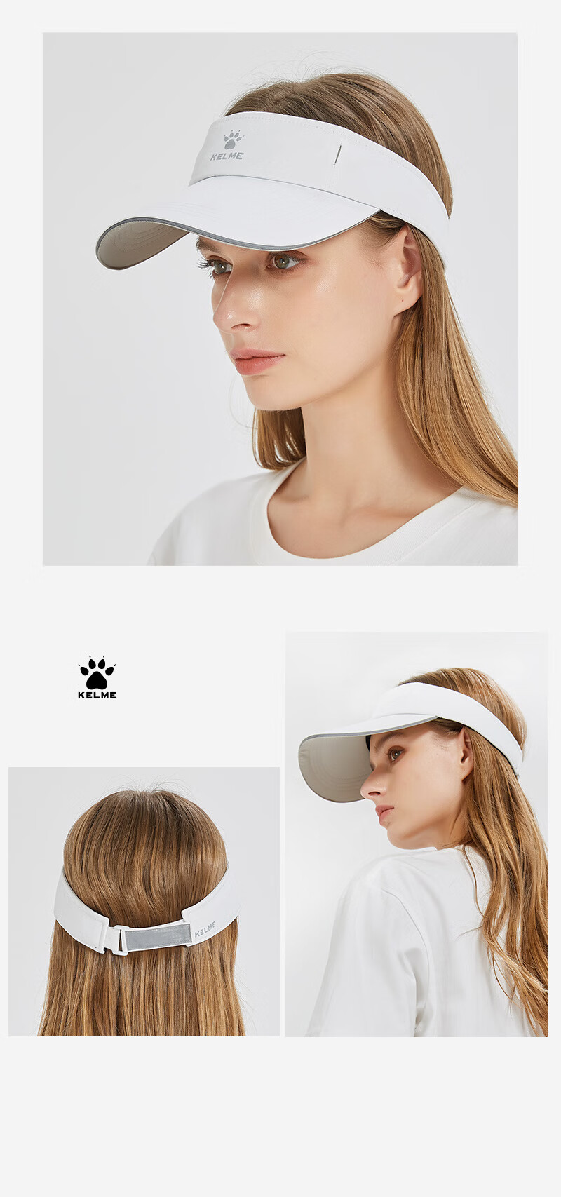 KELME Sun Visor Hat for Men And Women, Large Head Circumference, Professional Running Visor Cap, Summer Tennis Sports Marathon Topless 11