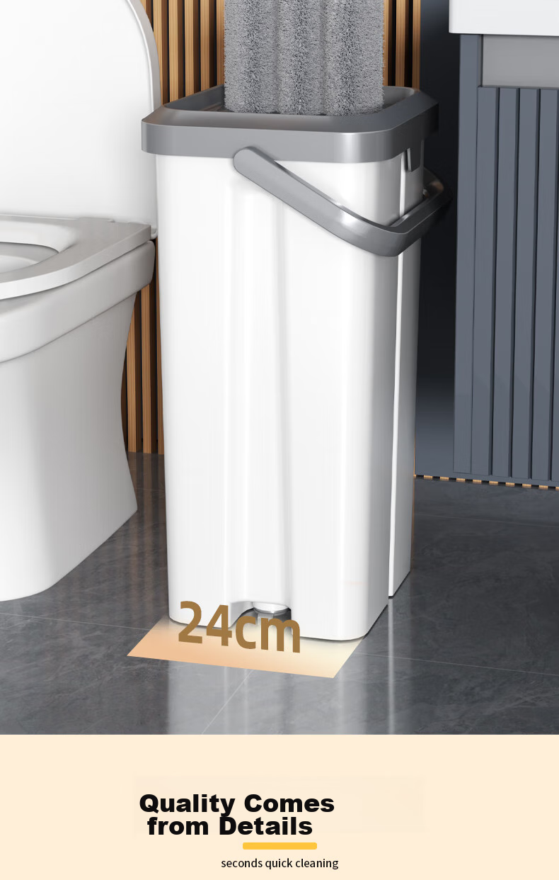 Dongfangliangjie Mop, All-In Household No-Hand Washing, Extra Large with Bucket, 50cm Scrubbing, Lazy Person's Mop, Flat Mop Cleaning Tool 13