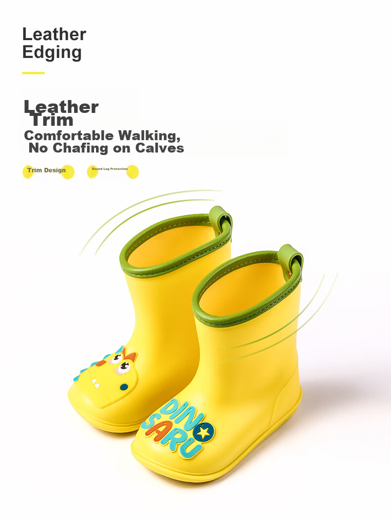Tiantianzi Kids Rain Boots Waterproof Non-slip Wear-resistant Cartoon Rain Shoes for Boys and Girls Age 3-6 Kindergarten JD Self-operated 10