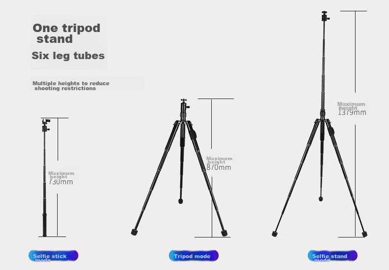 Fotopro FY-820 Smartphone Selfie Live Streaming Tripod, Camera Photography Tripod, Rose Gold 7