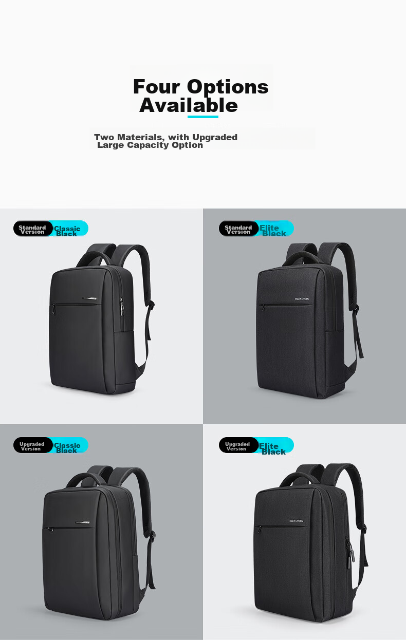 MARK RYDEN Backpack for Men, Casual Multi-Functional Laptop Bag, Travel Bag, Student Schoolbag MR2900 Elegant Black Standard Style 5