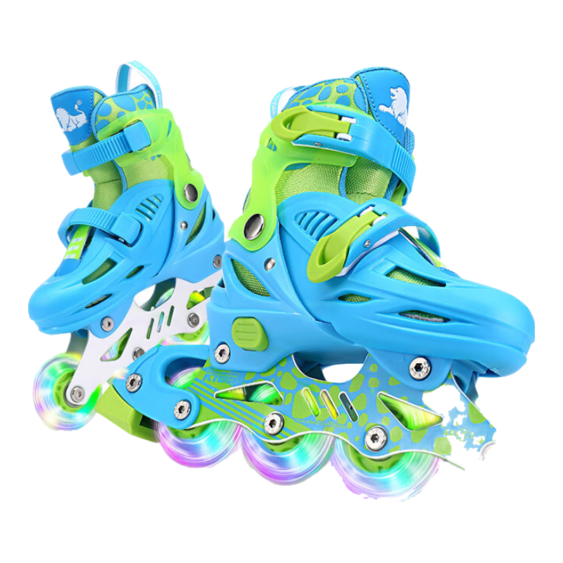 COUGAR Roller Skates Children's Set, Adjustable Inline Skates MZS885 Blue Size S [Suitable for Primary And Secondary School Physical Education Classes]