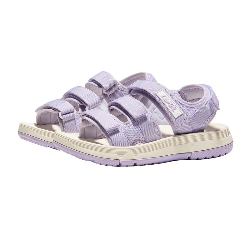 CAMEL Velcro Contrast Color Beach Sandals, Women's Sports Casual Shoes, K24B16L2010, Lavender Purple, Size 38