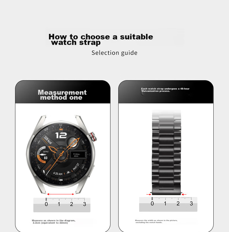 MSSM Compatible Metal Stainless Steel Watch Band for Huawei Watch 5/4/GT6/GT6pro/5/4pro/3/Honor Magic2/GS3, Single Bead 316 Steel Strap - Black 22MM 14