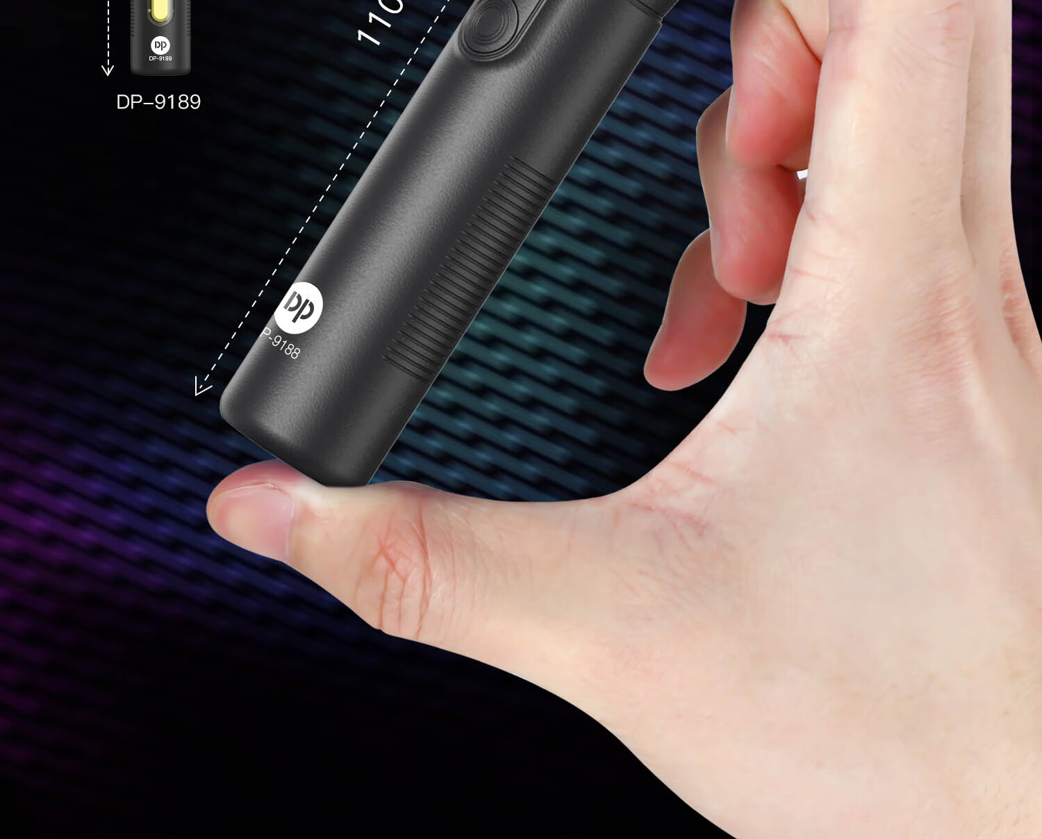 DP LED High-Intensity Zoomable Flashlight, Outdoor Lighting, Rechargeable Mini Compact Household Emergency Light, Cycling Lamp-9189 10