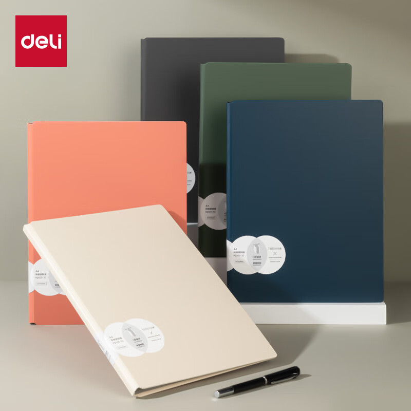 Deli A4/30-Page Document Folder with Vertical Pockets, Certificate Collection Binder, Prenatal Checkup Report Organizer, Sheet Music Holder, Office Supplies PQ103-30 Gree
