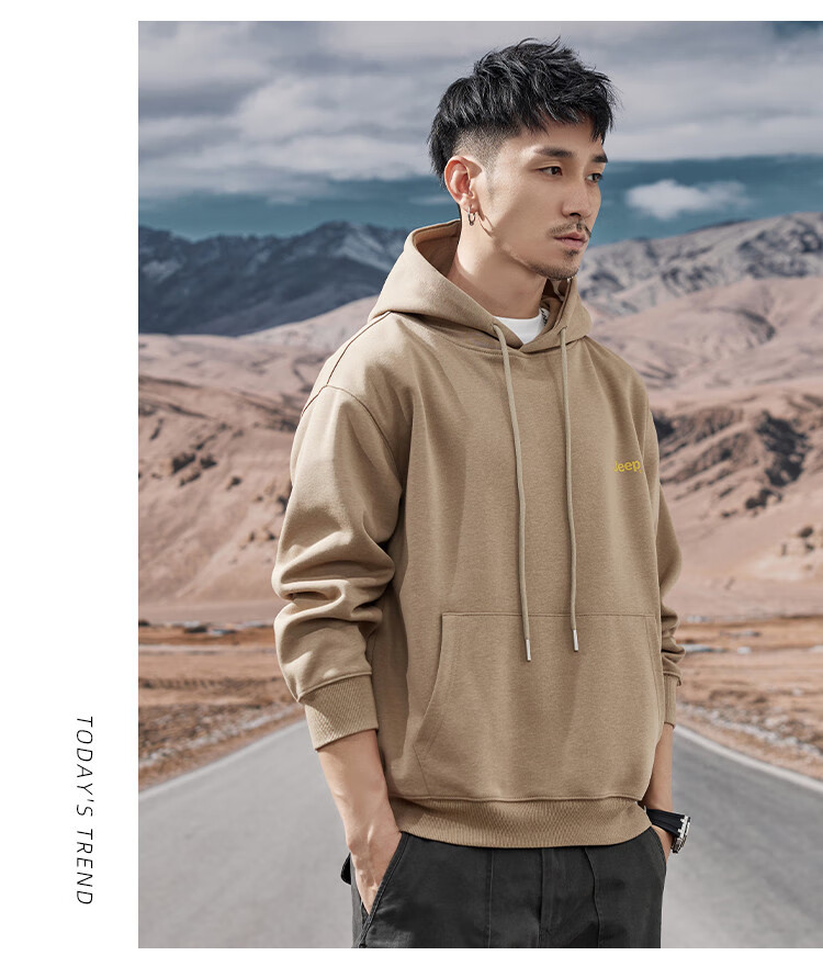 JEEP Men's Hooded Sweatshirt, Heavyweight Hoodie Jacket for Men, Loose-Fitting Spring And Autumn Outerwear for Men in 2026 16