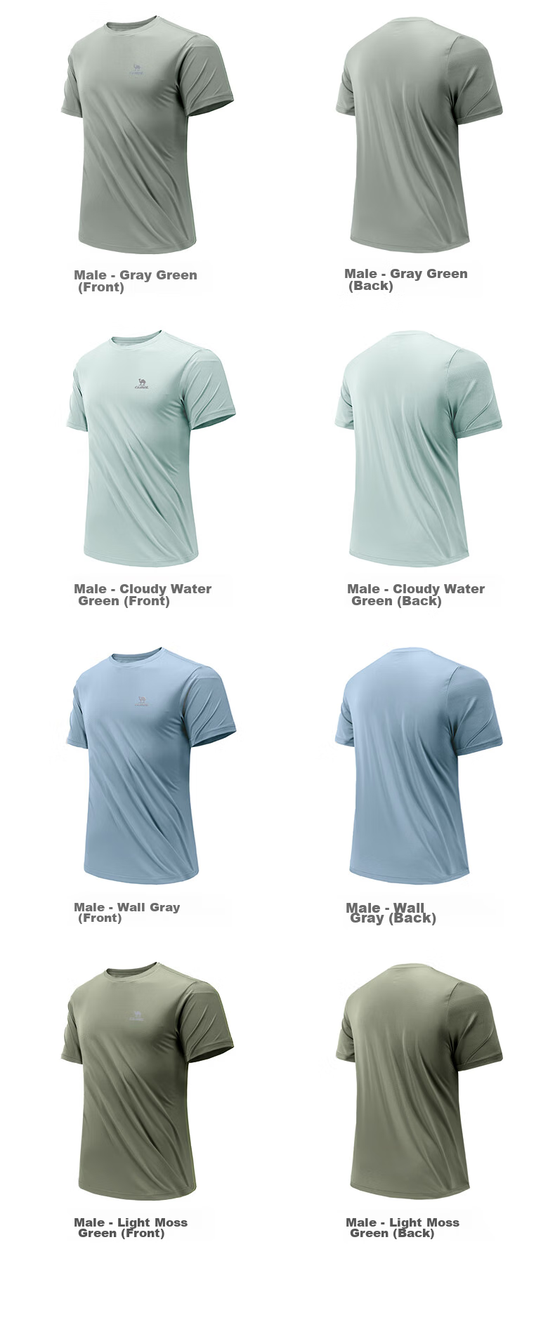 CAMEL Short-Sleeve T-Shirt for Men, New Summer Style, Loose-Fit Round Neck Outdoor Sportswear, Running Training Ultra-Thin Quick-Dry Top 28