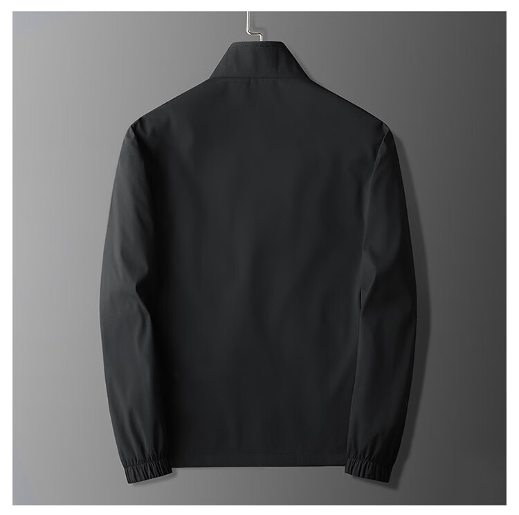 TUCANO Men's Jacket, Business Casual Solid Color Stand Collar, Fashionable Trendy Outerwear for Young And Middle-Aged Men, Black, 4XL 8