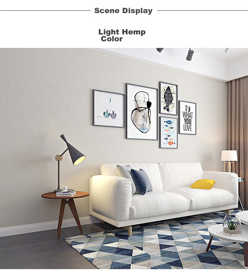 Gongxun Self-Adhesive Linen Texture Wallpaper, Furniture Renovation, Dormitory Wall Decoration Sticker, Beige, 60*500cm 5