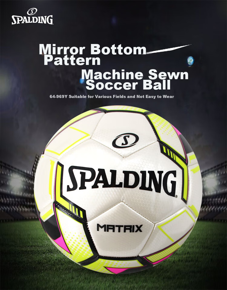 SPALDING Soccer Machine-Stitched Size 5 Durable Soft Ball for Adults And Children Training And Competition 64-968Y Blue/orange 1