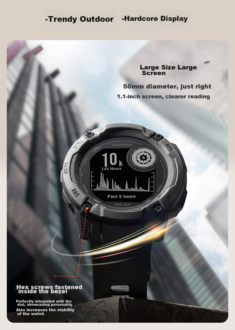 GARMIN Instinct 3 AMOLED Dark Abyss Black (50mm) Heart Rate Outdoor Running Cycling Sports Watch 4