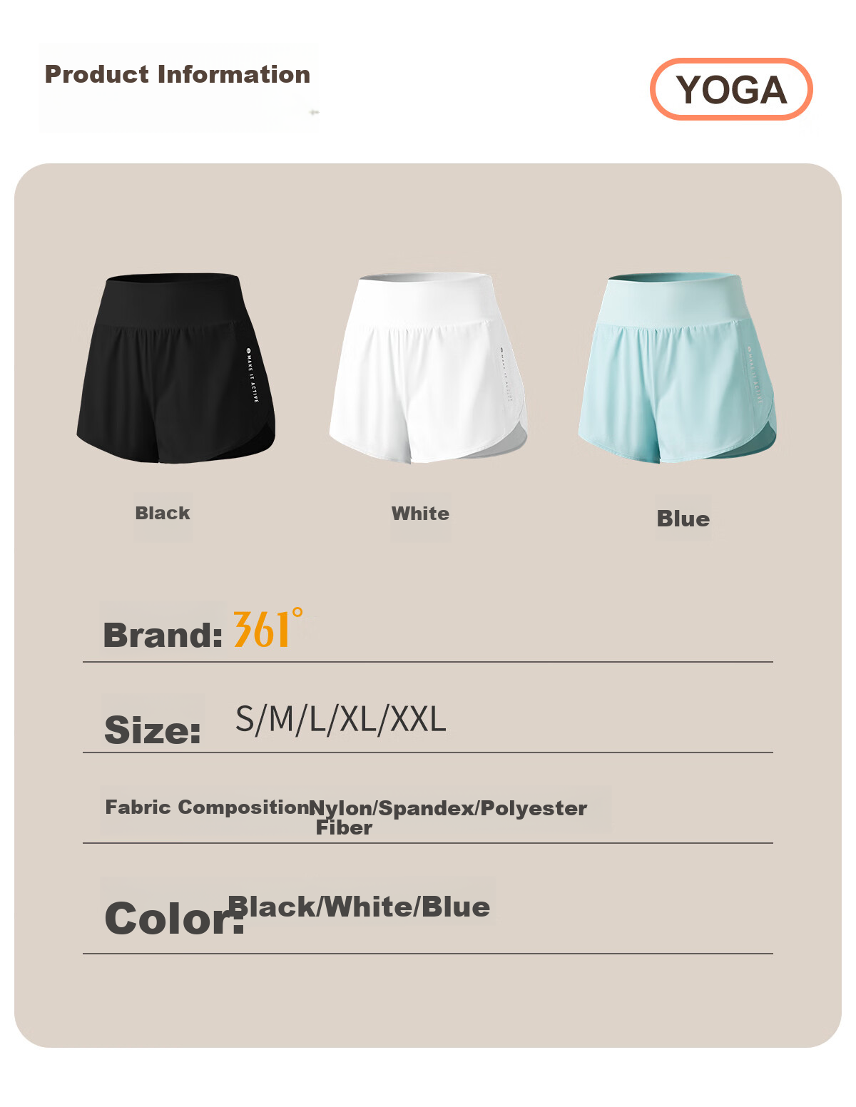 361° Sports Fitness Yoga Shorts, Lightweight Summer Style, Anti-Exposure, Fake Two-Piece Design, Running Sports Breathable Shorts for Outdoor Wear 31
