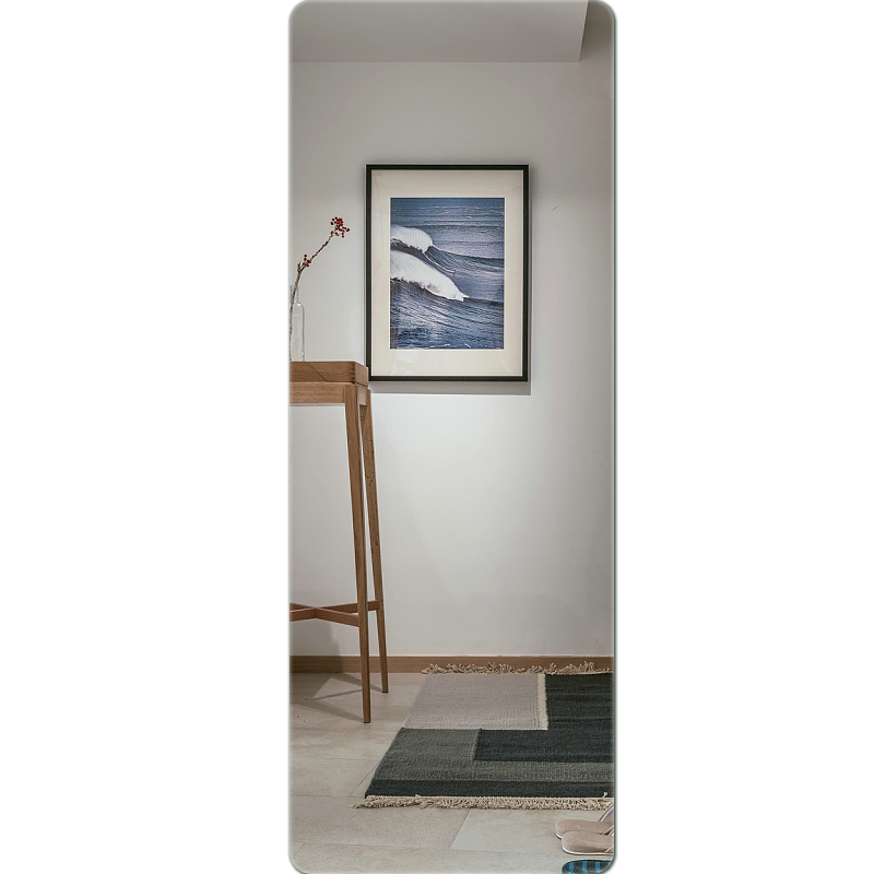 Huakaizhixing Full-Length Mirror, Frameless Mirror for Wall-Mounted Fitting Room, Rounded Corners, 120*30cm