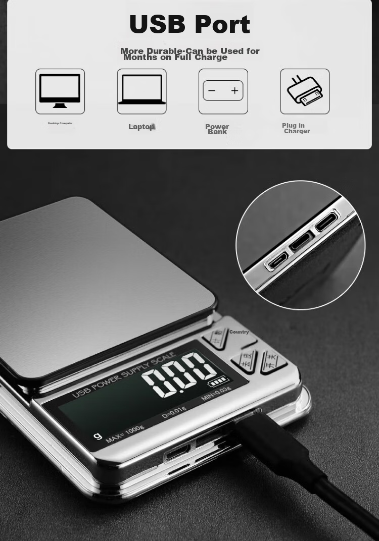 Demin High-Precision Electronic Scale, 0.01g, Compact Accurate Gram Scale, Portable, for Tea Leaves, Home Use, Gold And Jewelry Weighing Scale 6