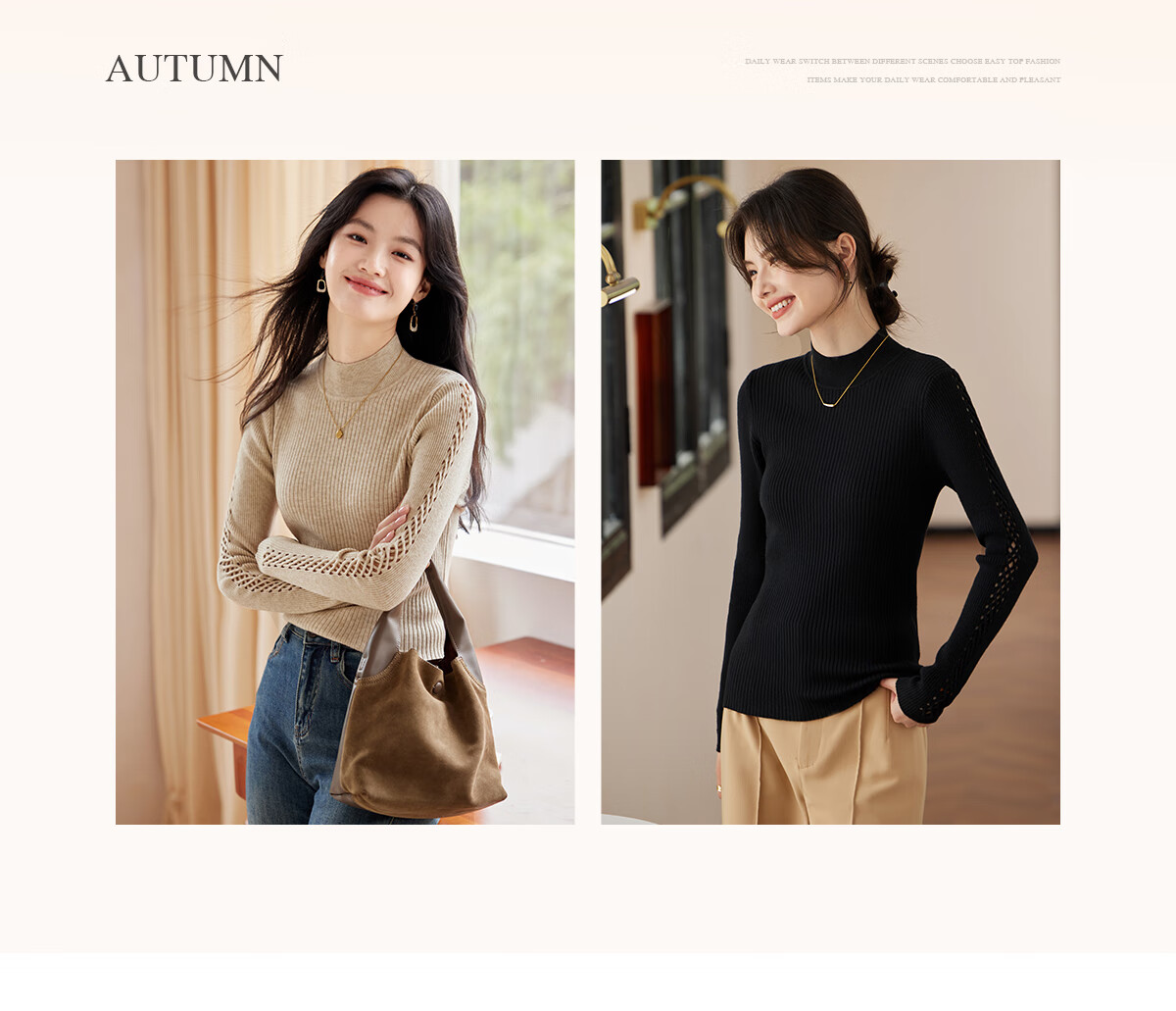 She Enjoy Women's Knitwear Half-Zip Reversible Casual Pullover Sweater T53Z053 6