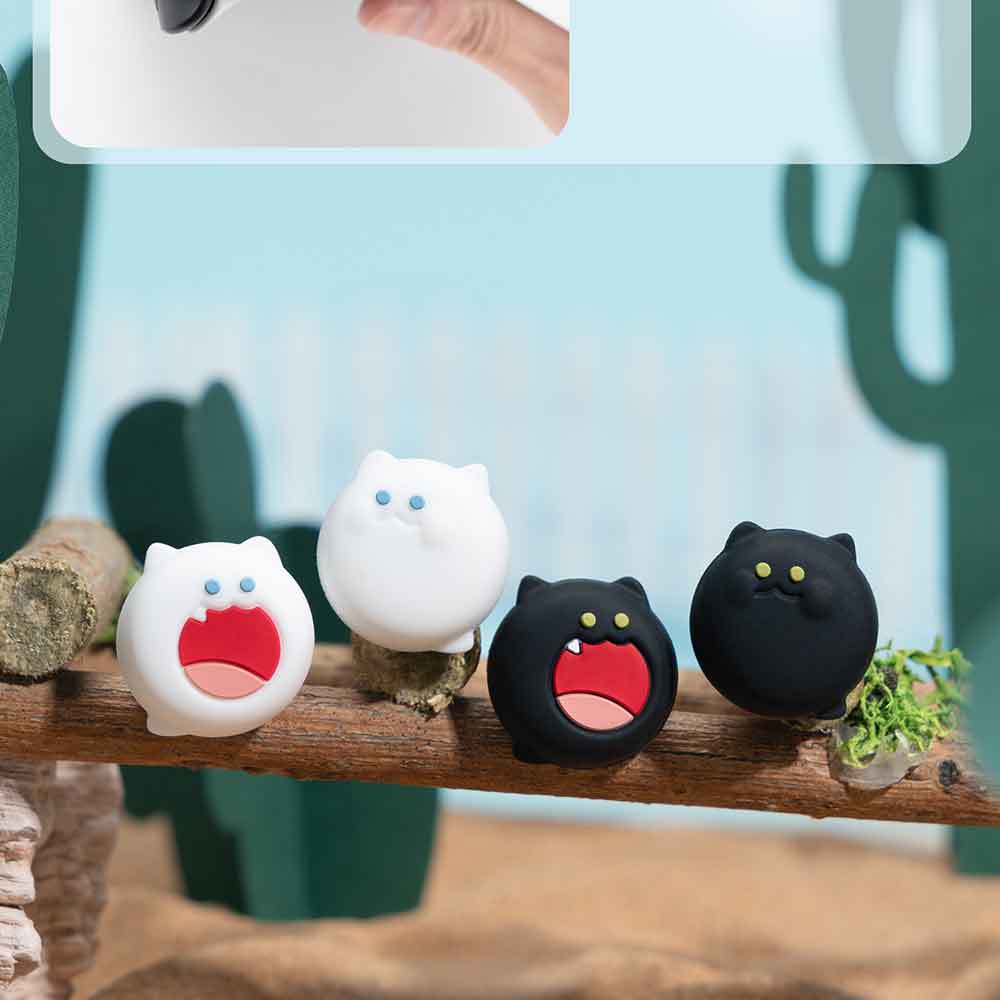 Jixiang Bobo Cat Switch Joy-Con Capsule, Compatible with OLED/NS/LITE Silicone Protective Cover for Joy-Con Controller, 4-Piece Set, Gaming Accessories 6