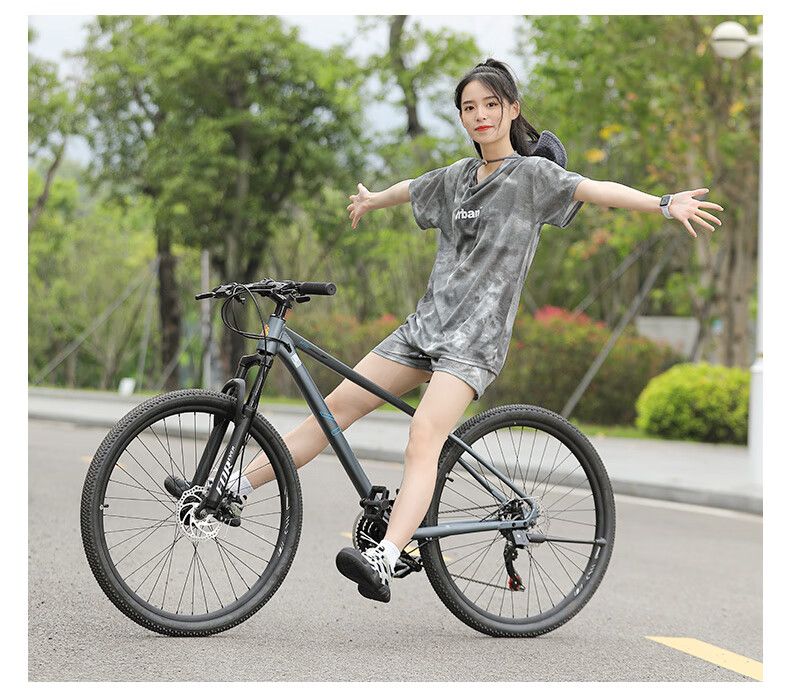 FOREVER Mountain Bike, 26-Inch Shimano, 27-Speed, Aluminum Frame, for Men And Women, Adult And Student Use, City And Off-Road Cycling, Gray Color 10