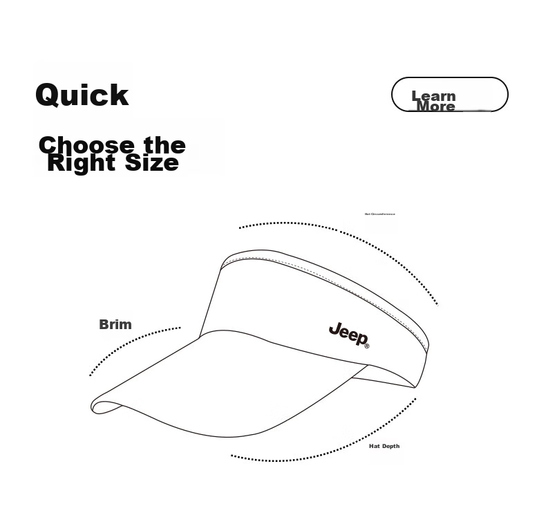 Jeep Sun Protection Hat for Men And Women, Outdoor Sun Visor Cap, Wide Brim Breathable Fishing Hat, Quick-Drying Visor Cap 14